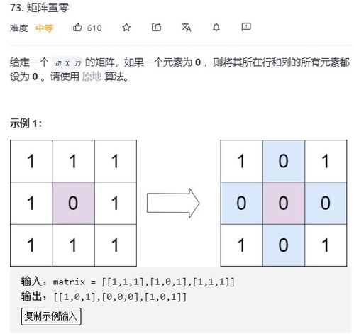 LeetCode 73. 矩陣置零 巧用兩個標記變量的空間優化解法